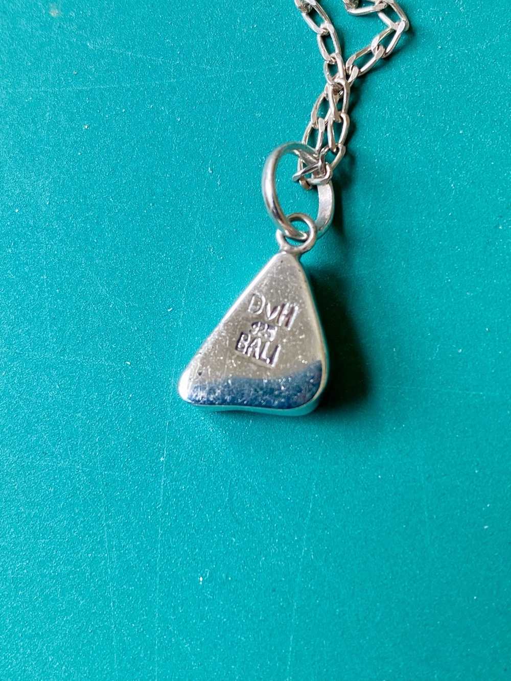 Handmade Sea Glass & Sterling Necklace, signed DvH 925 BALI (by Betty Belts) - Picture 4 of 10